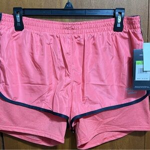 Umbro Women's Pink Athletic Shorts with Black Trim